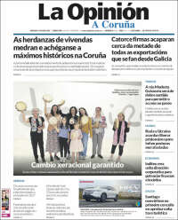Portada de La Opinión de A Coruña (Espagne)