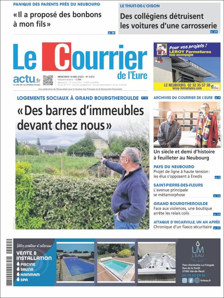 Portada de Le Courrier de l'Ouest (France)