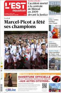 Portada de L'Est Republicain (France)