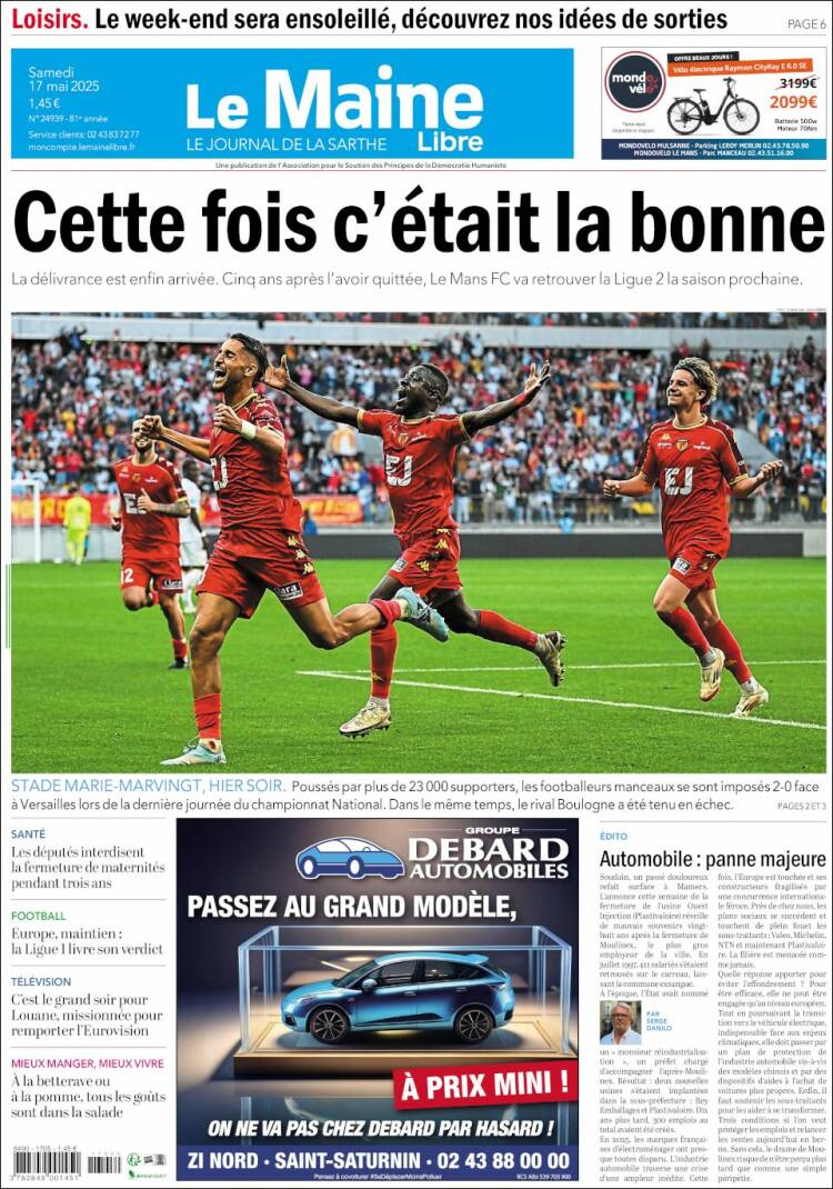 Portada de Le Maine Libre (France)