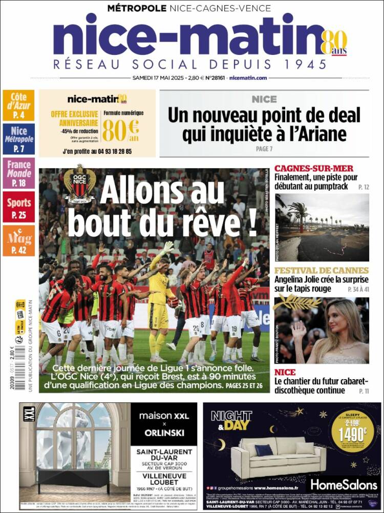 Portada de Nice-Matin (France)