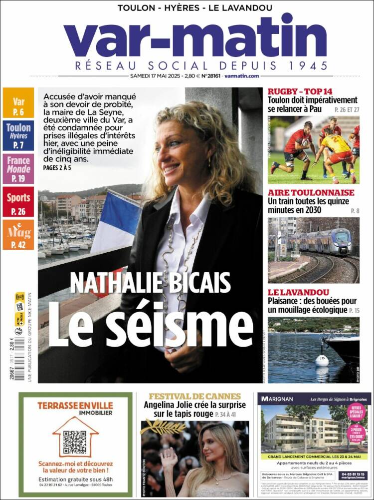 Portada de Var-Matin (France)