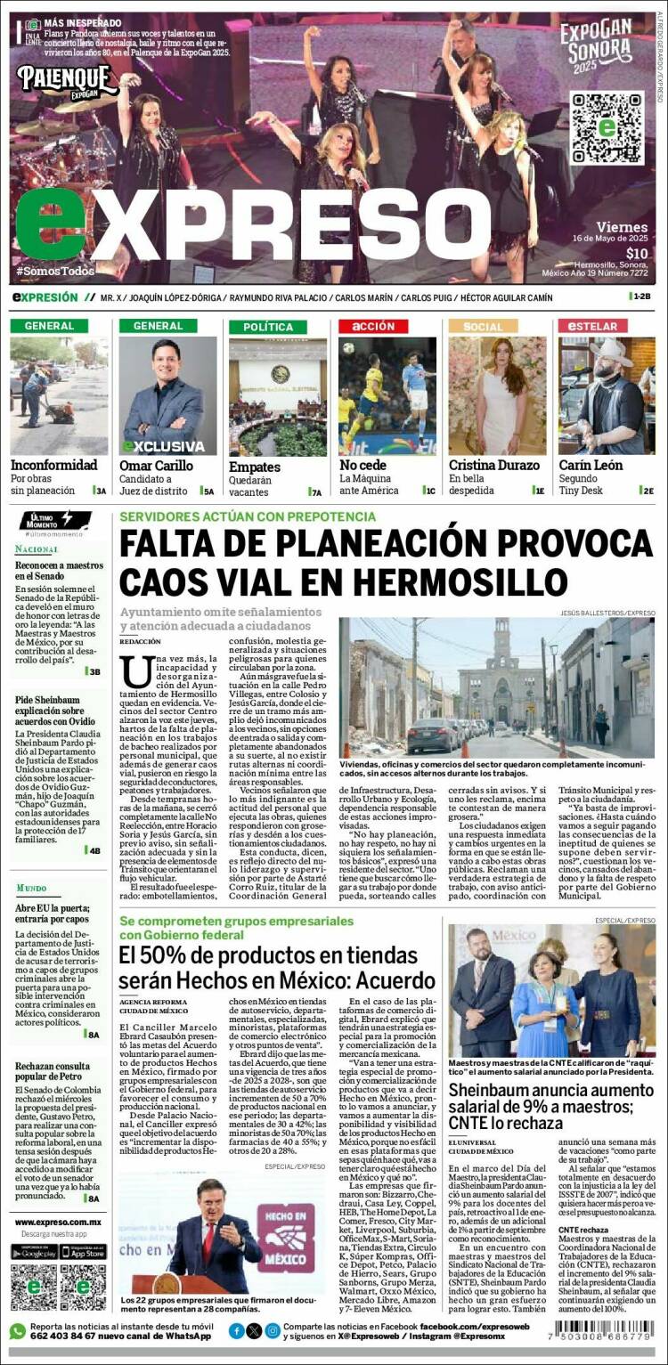 Portada de Expreso (Mexique)