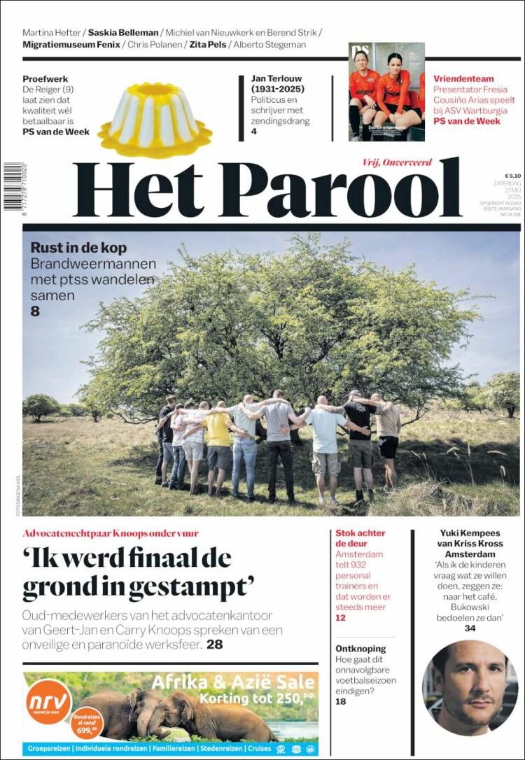 Portada de Het Parool (Pa&iacute;ses Bajos)