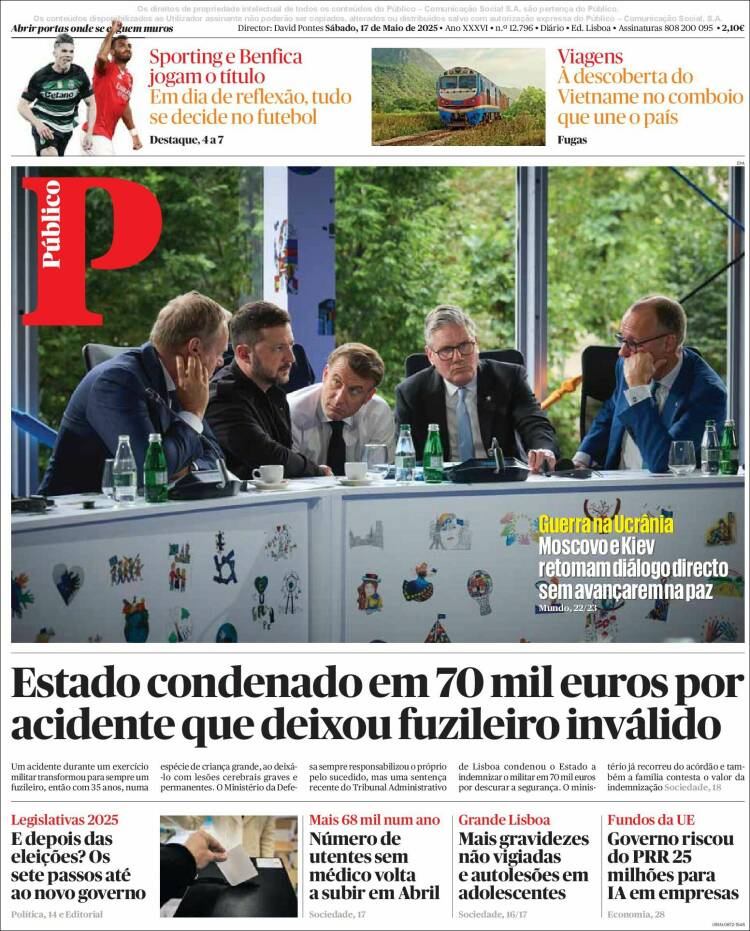 Portada de Público (Portugal)
