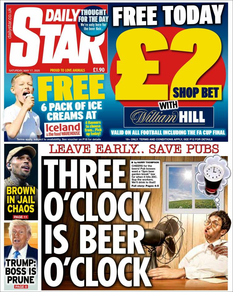 Portada de Daily Star (Reino Unido)