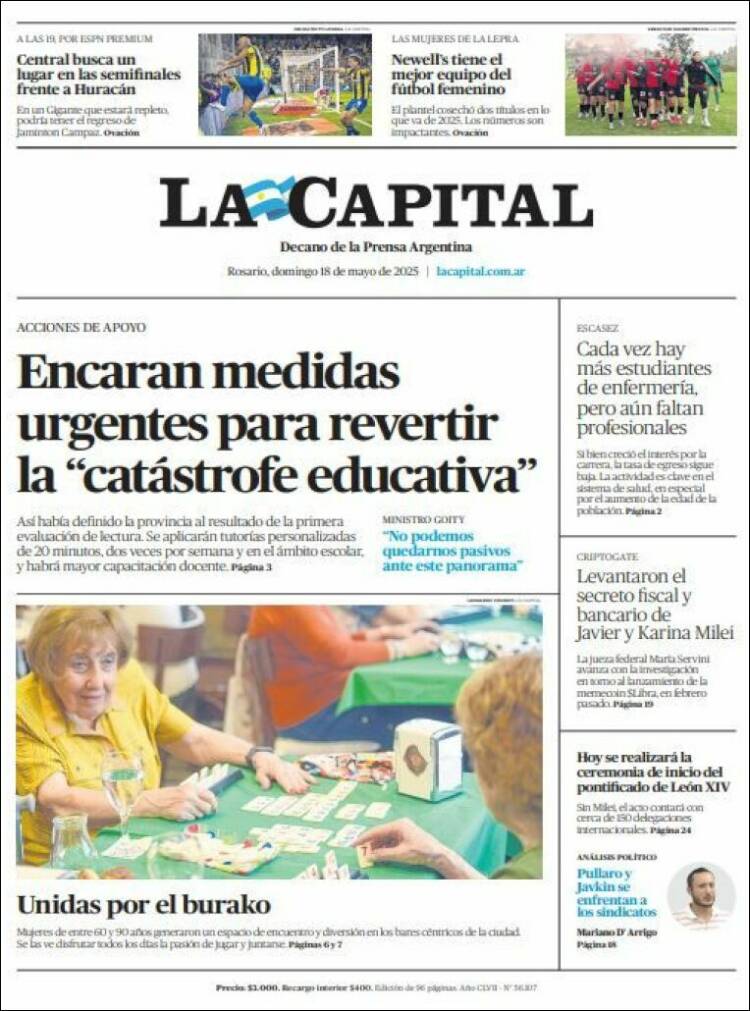 Portada de La Capital - Rosario (Argentina)