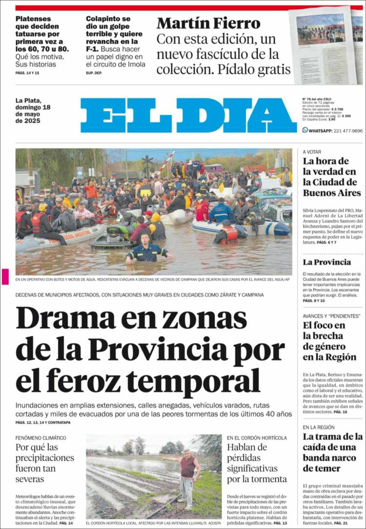 Portada de El Día de la Plata (Argentina)