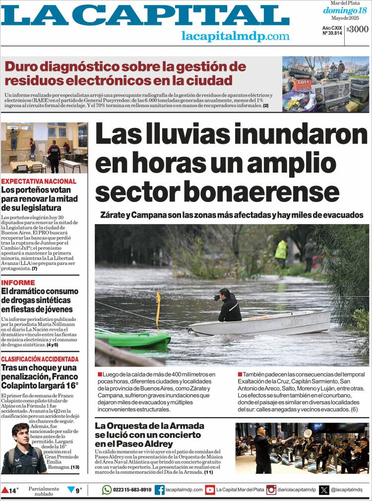 Portada de Diario La Capital - Mar del Plata (Argentina)