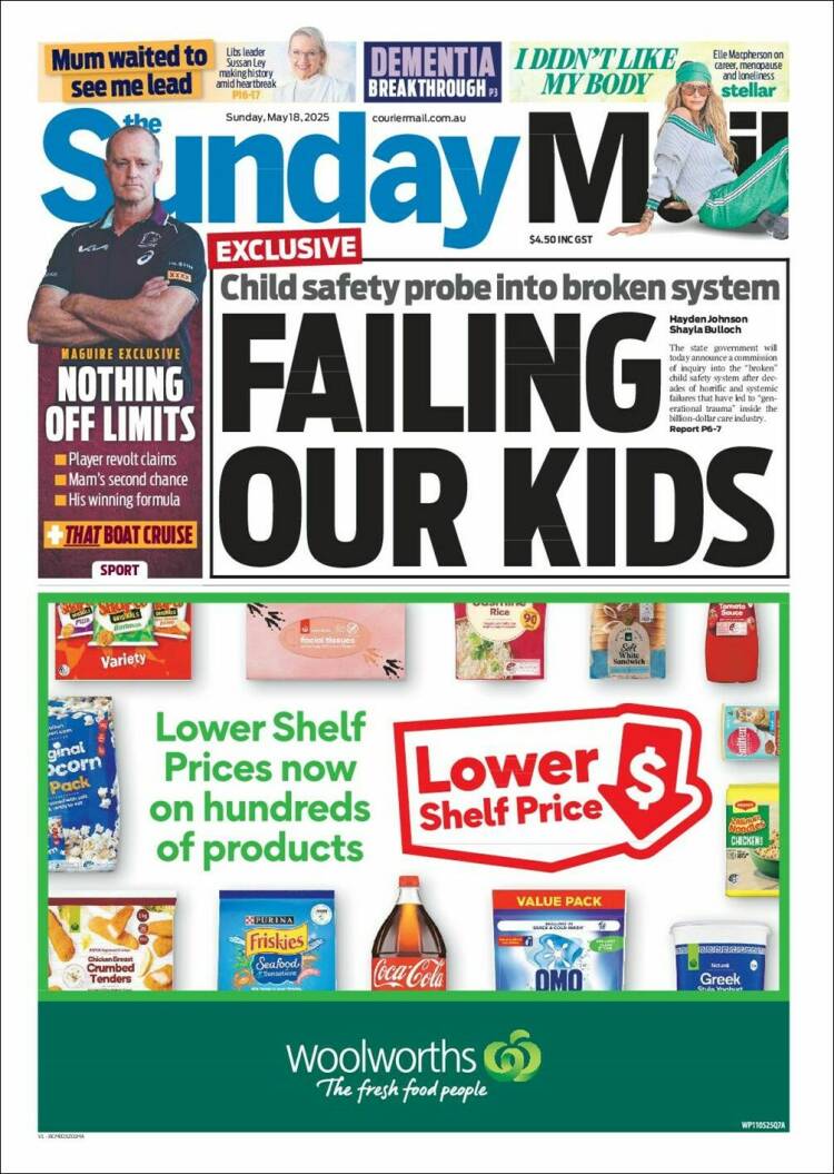 Portada de The Courier-Mail (Australie)