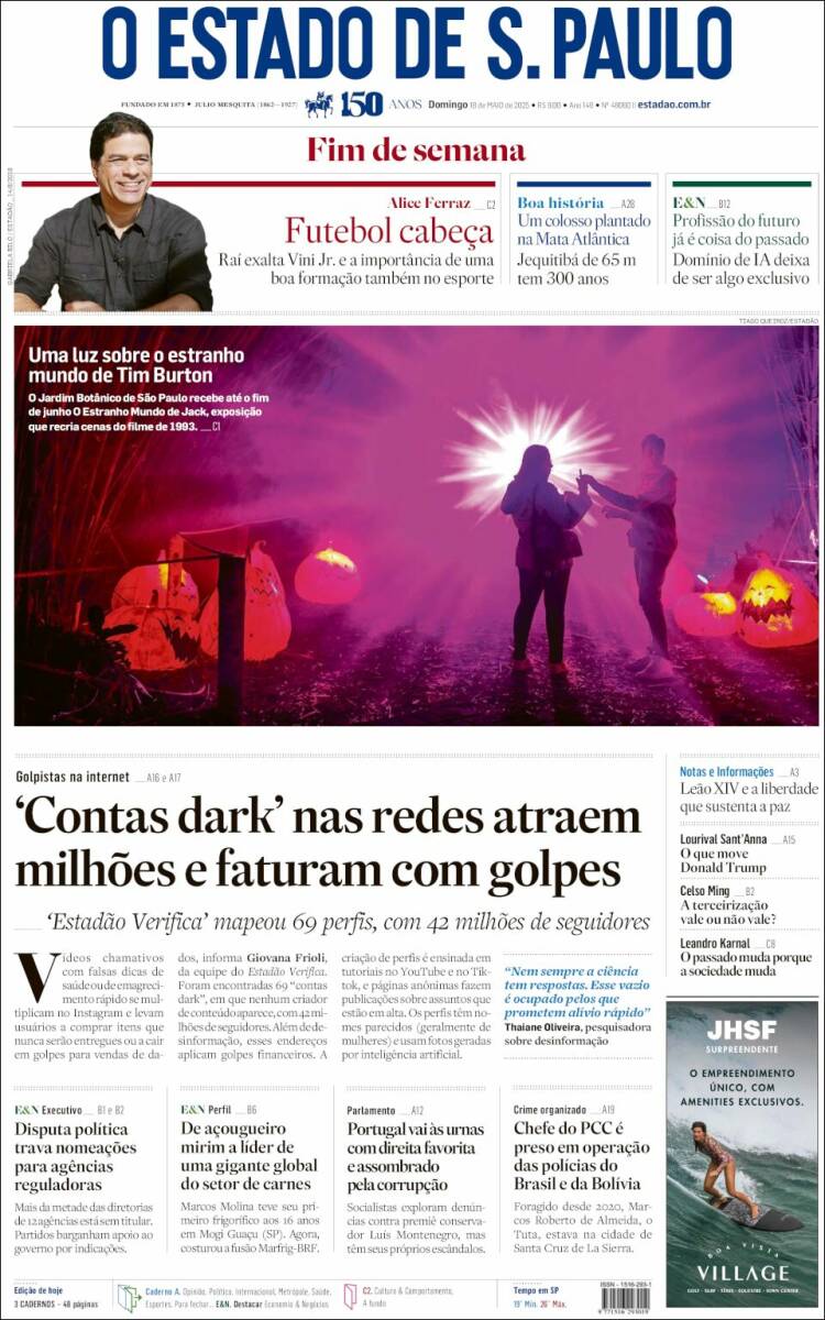 Portada de O Estado de São Paulo (Brésil)