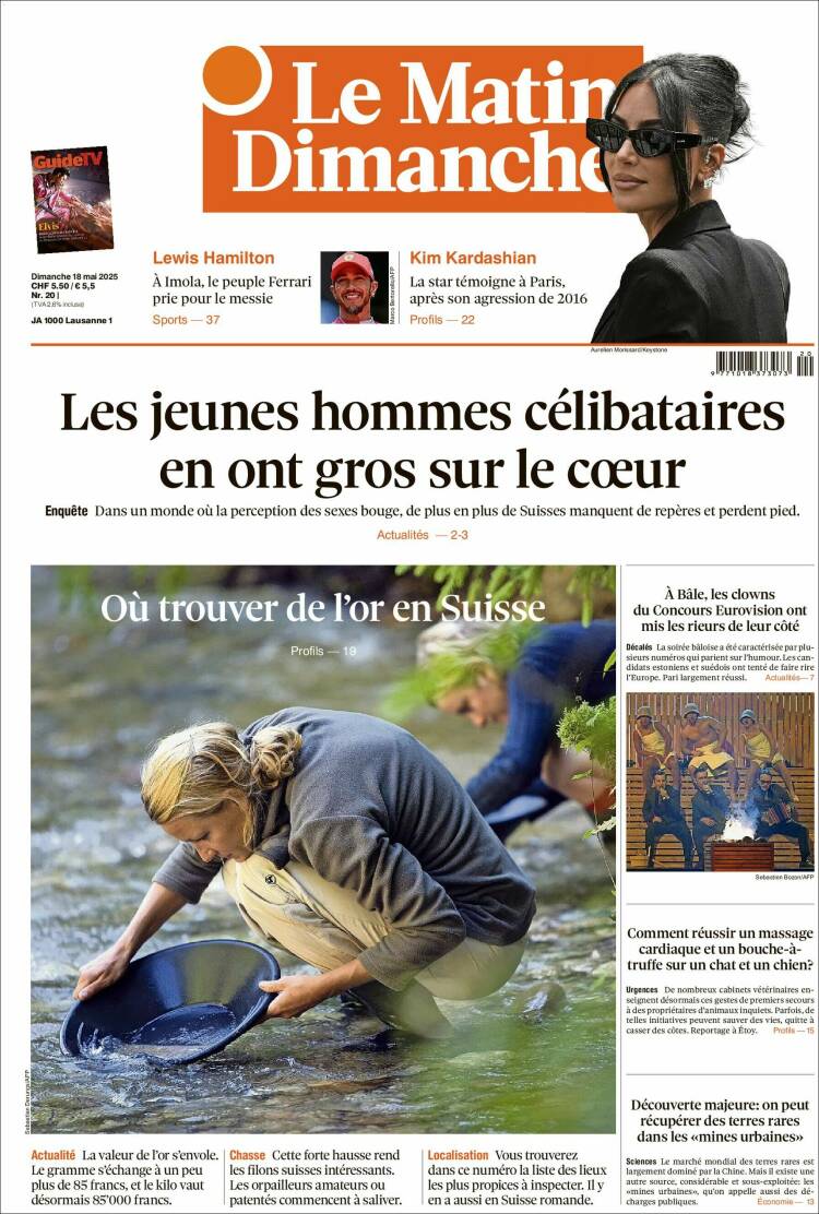 Portada de Le Matin (Suiza)