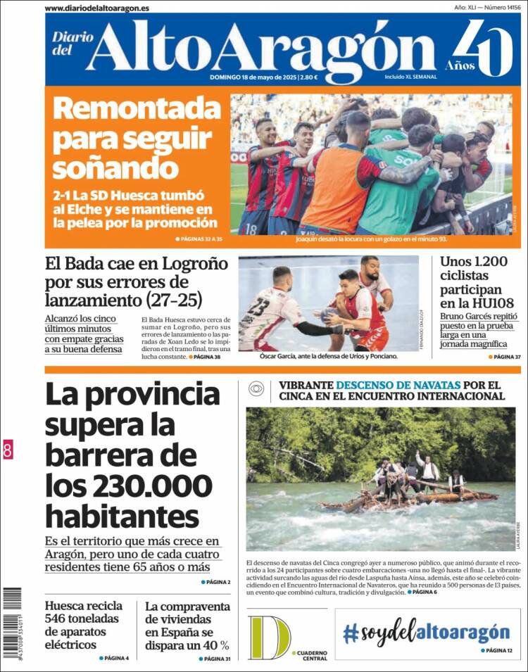 Portada de Diario del AltoAragón (Espagne)