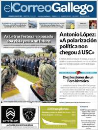 Portada de El Correo Gallego (España)