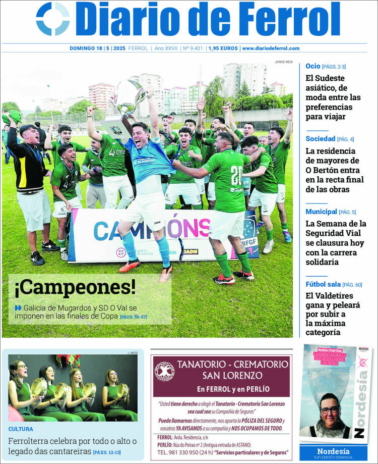 Portada de Diario de Ferrol (España)