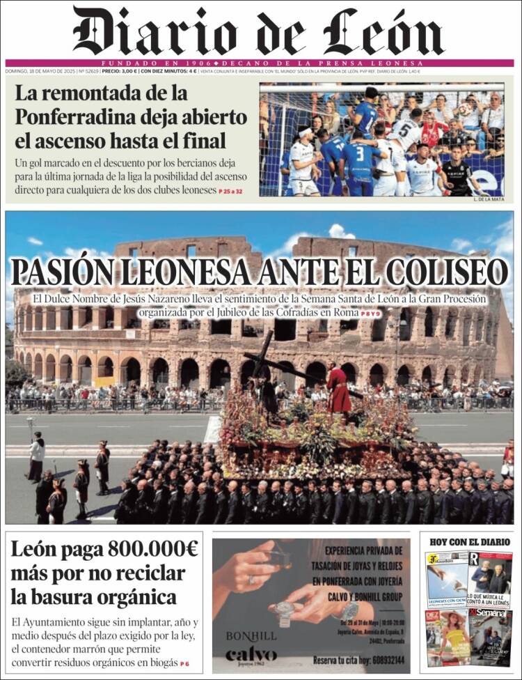 Portada de Diario de León (España)