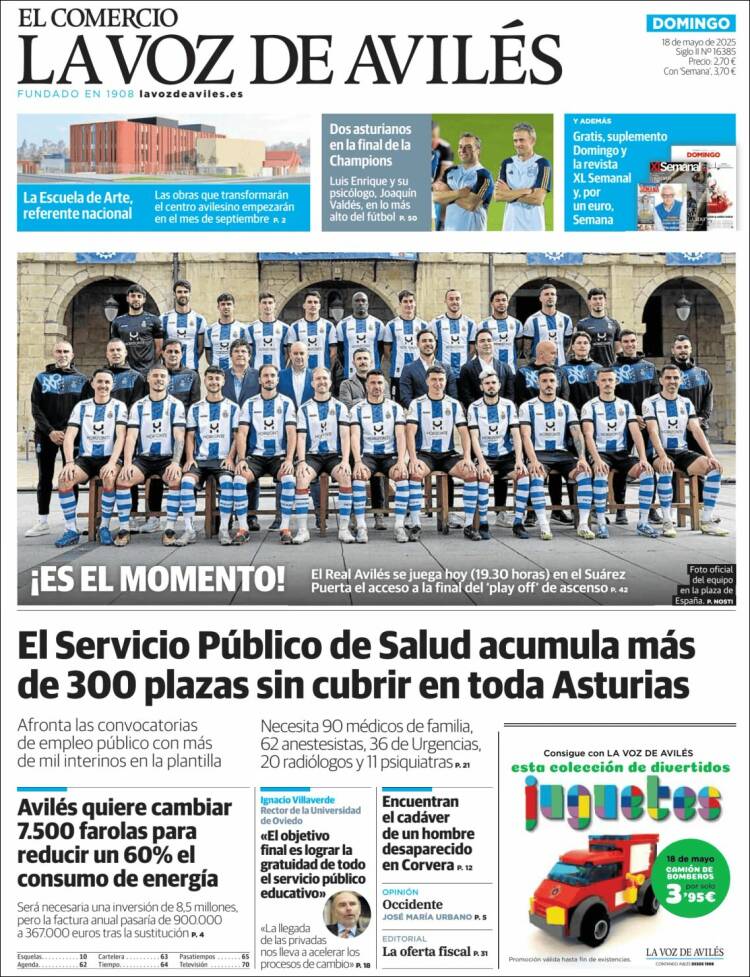 Portada de El Comercio - Avilés (Espagne)