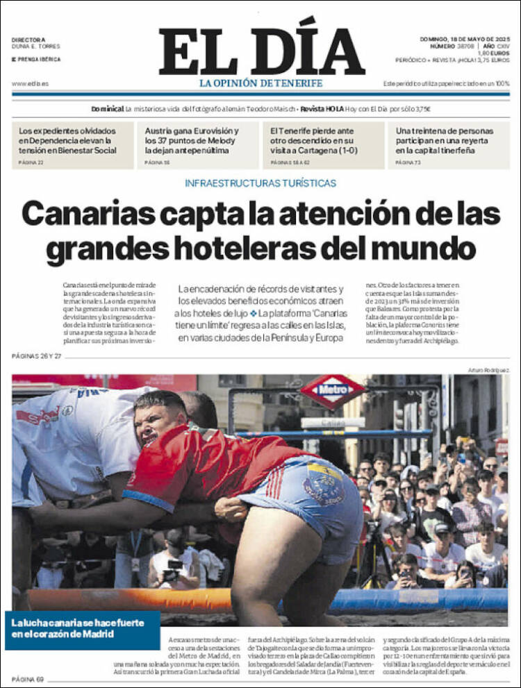 Portada de El Día (España)