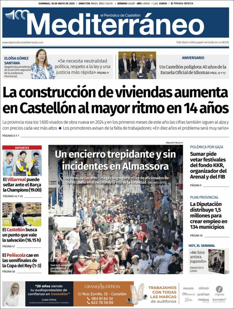 Portada de El Periódico Mediterraneo (Espagne)