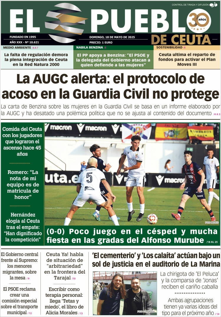 Portada de El Pueblo de Ceuta (Espagne)