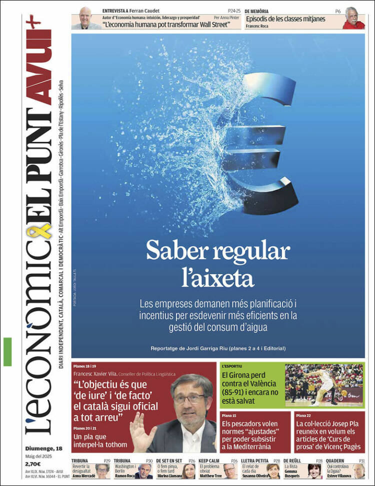 Portada de El Punt Avui - Girona (España)