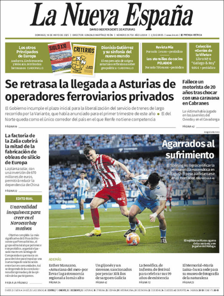 Portada de La Nueva España (Espagne)