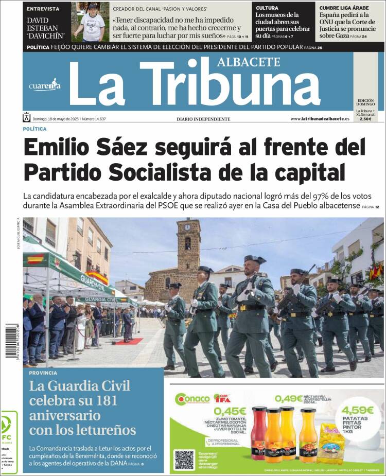Portada de La Tribuna de Albacete (Espagne)