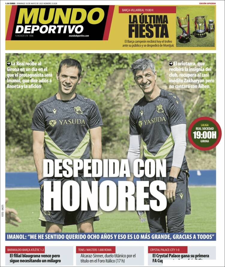 Portada de Mundo Deportivo Gipuzkoa (España)