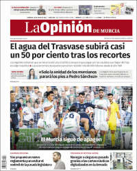Portada de La Opinión de Murcia (Espagne)