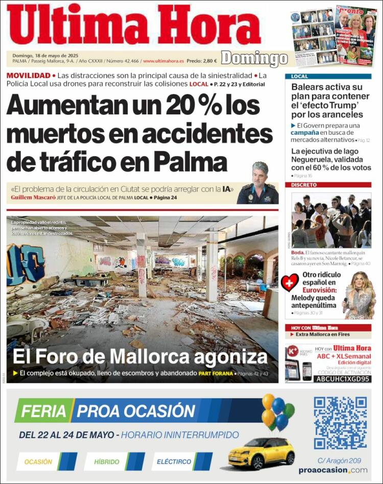 Portada de Última Hora (Espagne)