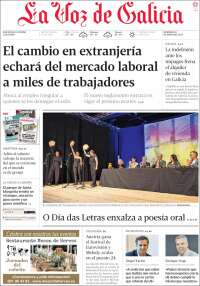 Portada de La Voz de Galicia (España)