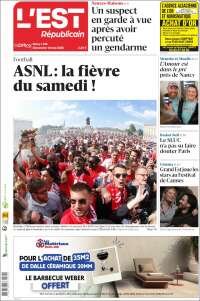 Portada de L'Est Republicain (Francia)