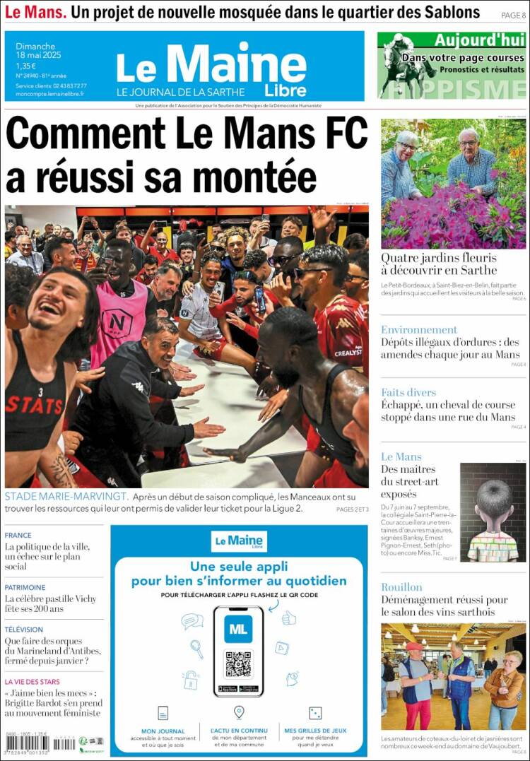 Portada de Le Maine Libre (Francia)