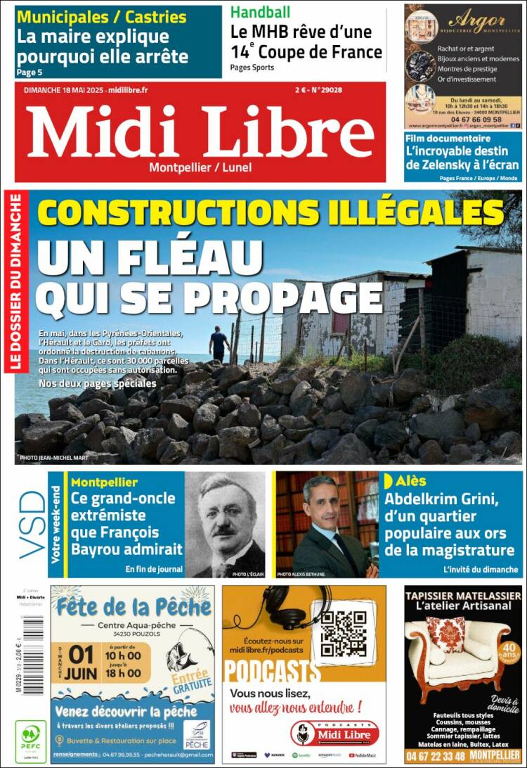 Portada de Midi Libre (Francia)