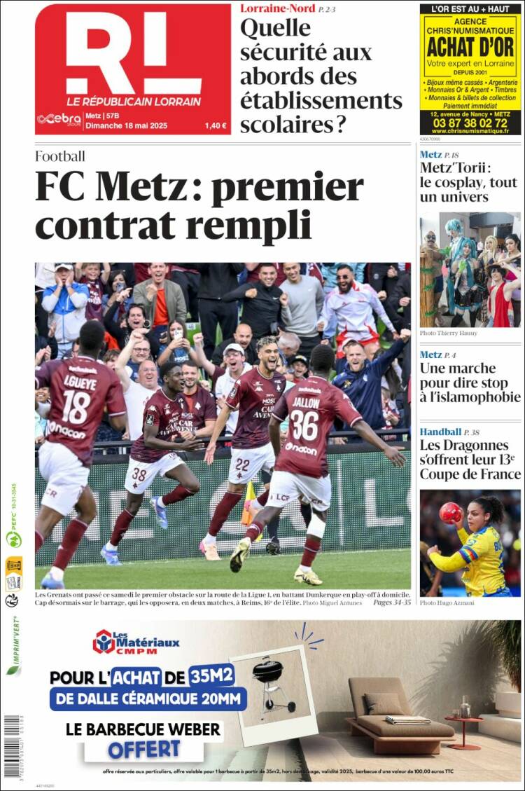 Portada de Le Republicain Lorrain (Francia)