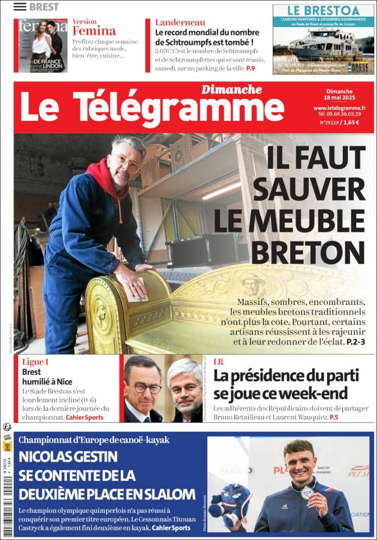 Portada de Télégramme (Francia)
