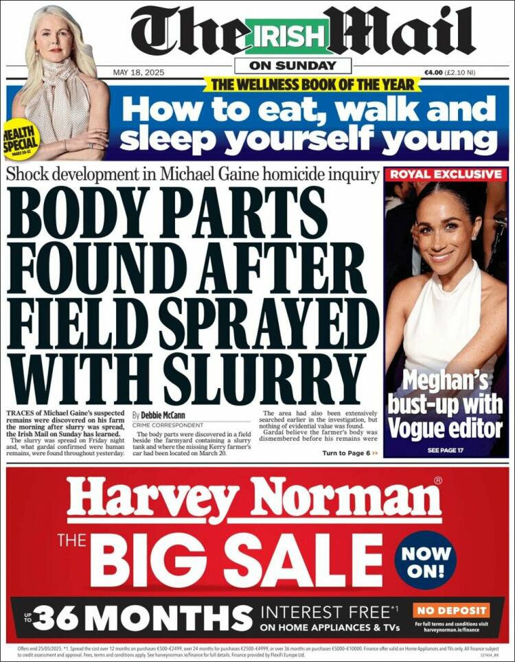 Portada de Irish Daily Mail (Irlande)