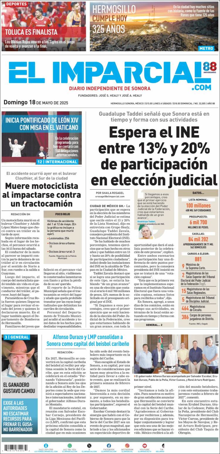 Portada de El Imparcial (México)