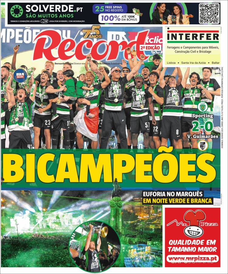 Portada de Jornal de Negócios (Portugal)
