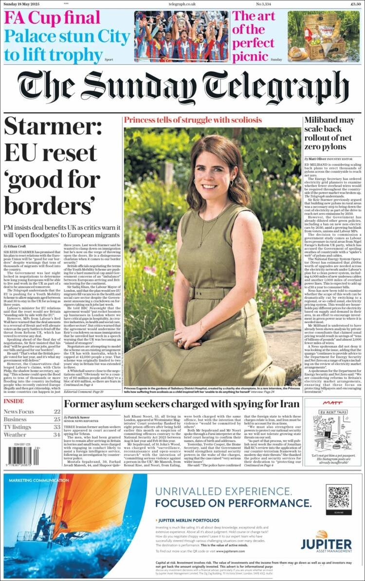 Portada de Daily Telegraph (Reino Unido)