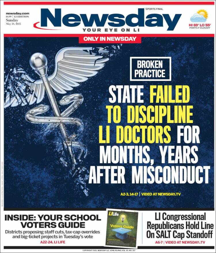 Portada de Newsday (USA)