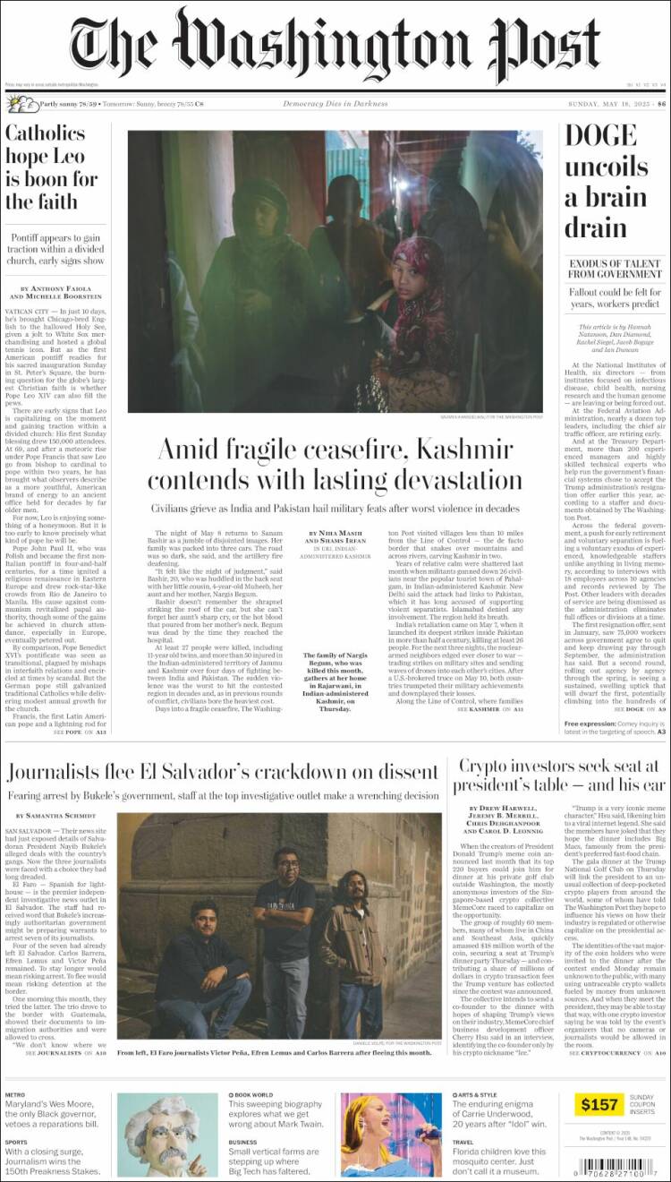 Portada de The Washington Post (USA)