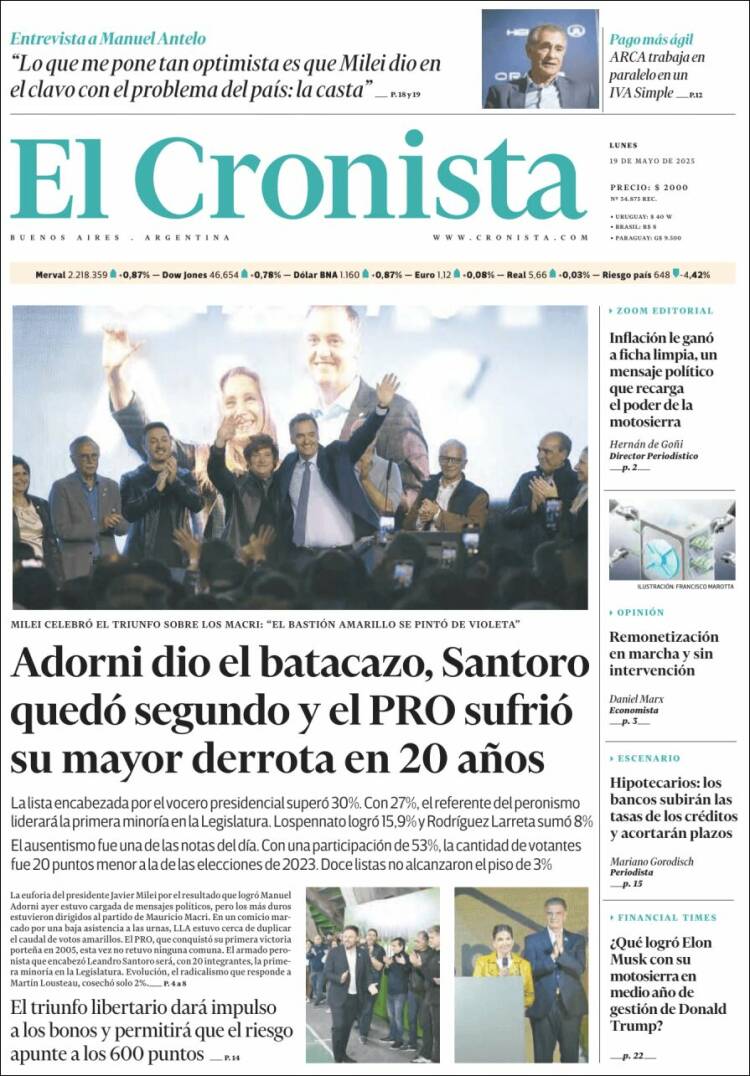 Portada de El Cronista Comercial (Argentina)
