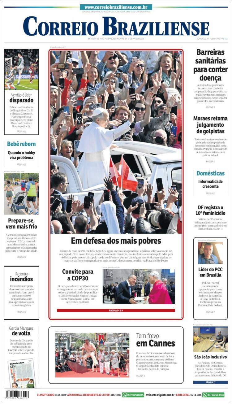 Portada de Correio Braziliense (Brésil)