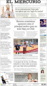 Portada de El Mercurio (Chili)