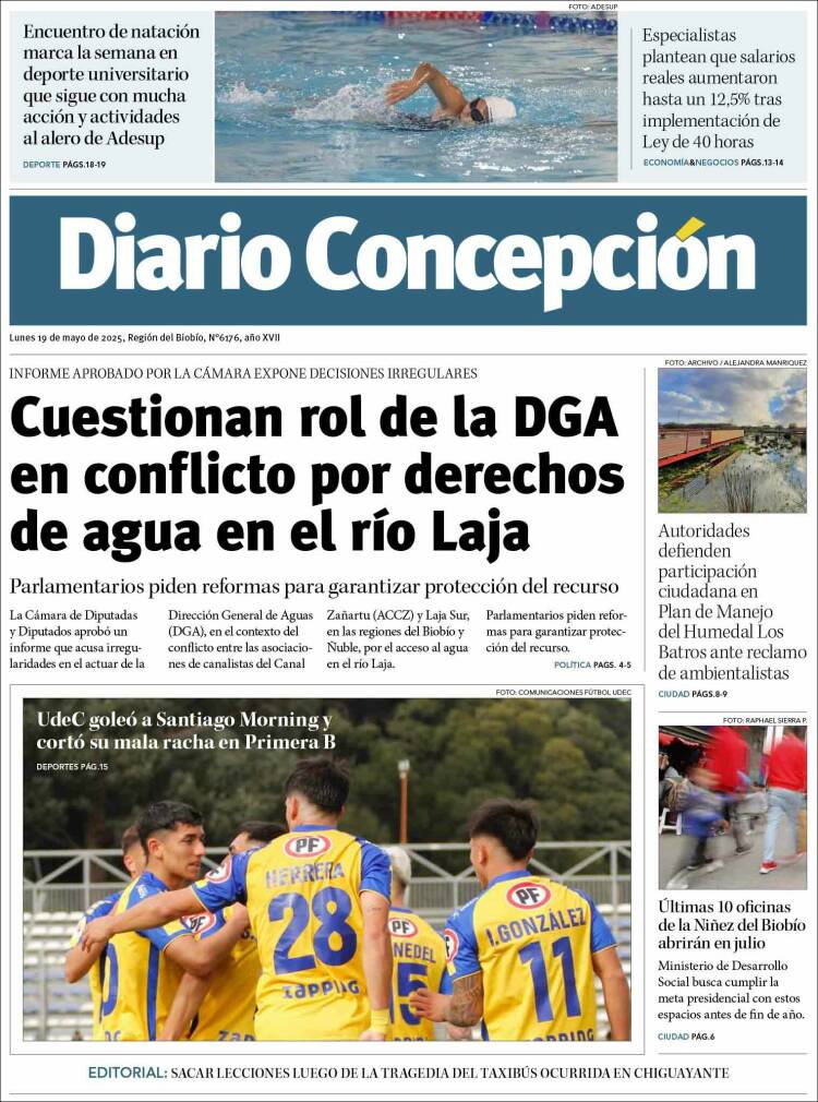 Portada de Diario de Concepción (Chili)