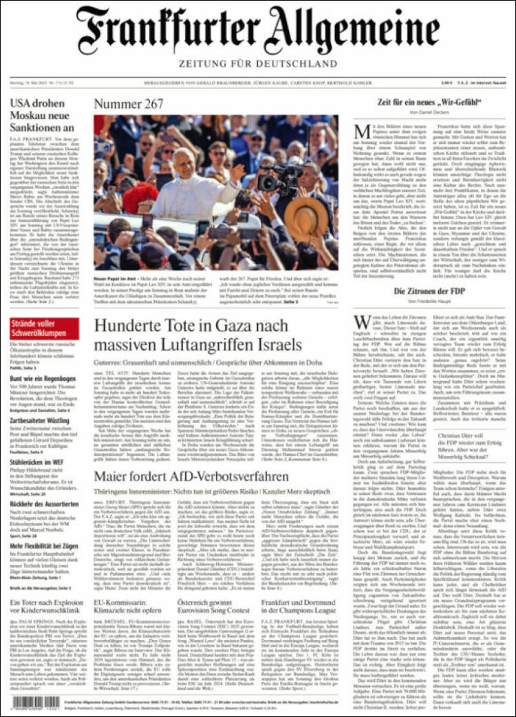 Portada de Frankfurter Allgemeine (Allemagne)