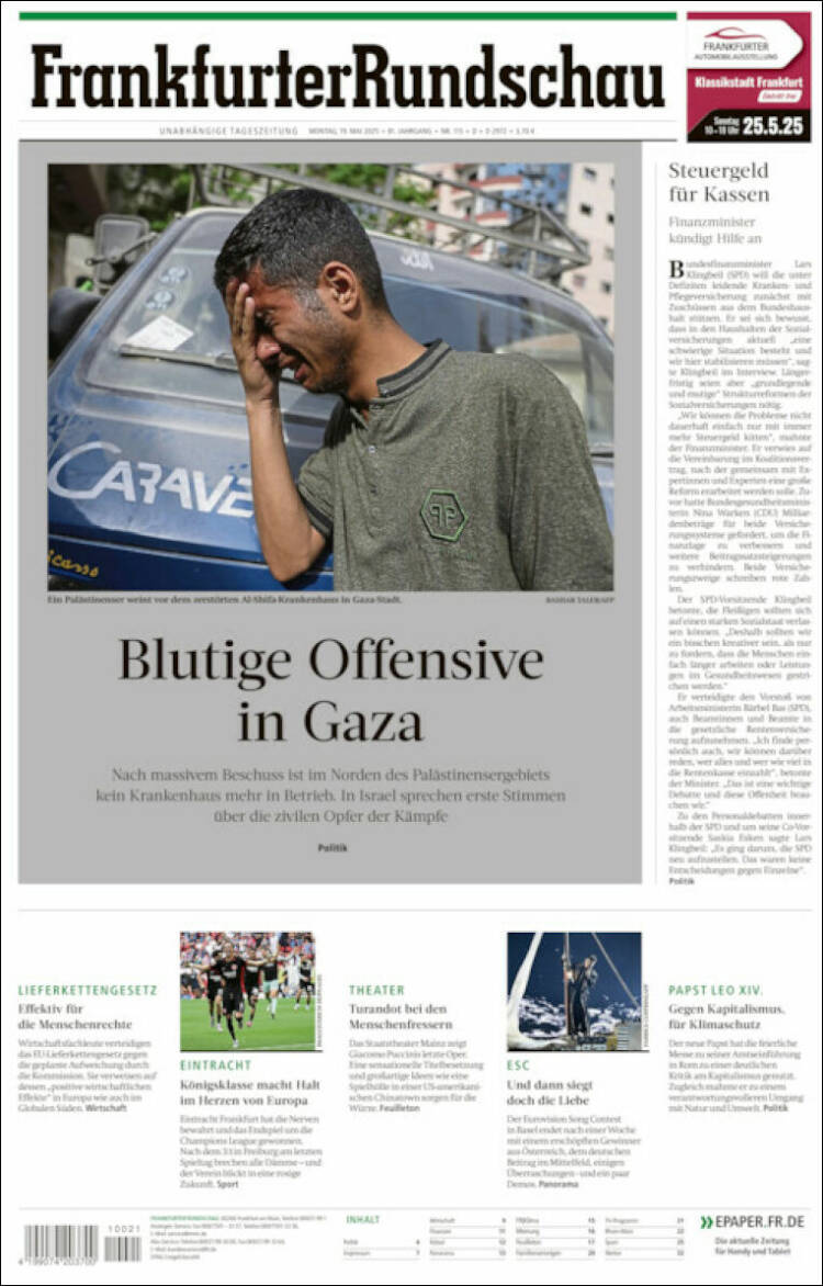 Portada de Frankfurter Rundschau (Allemagne)