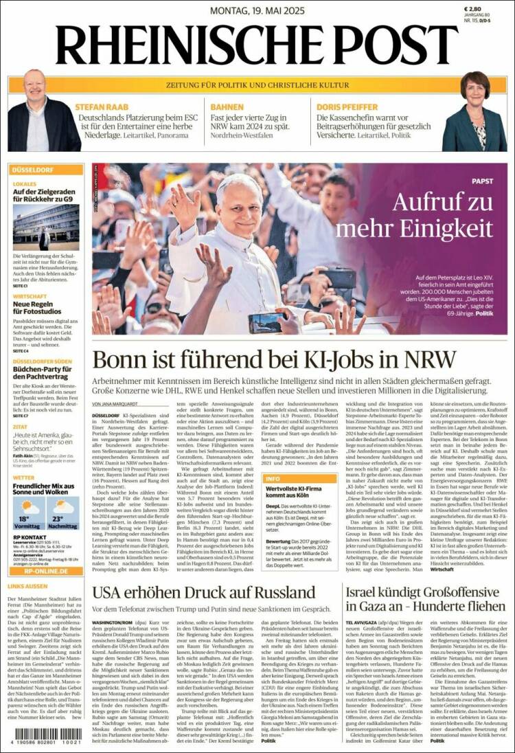 Portada de Rheinische Post (Allemagne)