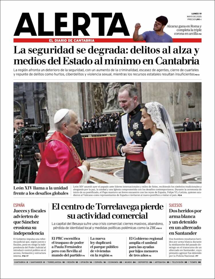 Portada de Alerta - El Diario de Cantabria (España)